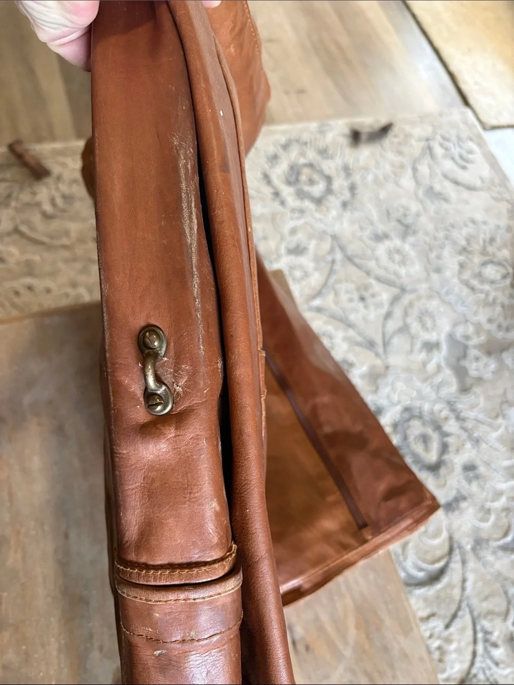 Leather Garment Bag - Brown Travel Organizer